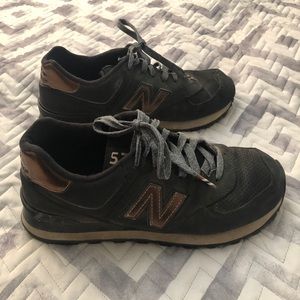 Women’s new balance 574 black and rose gold